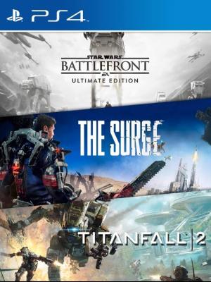 3 JUEGOS EN 1 Titanfall 2 Standard Edition MAS The Surge MAS Edición Ultimate de STAR WARS Battlefront PS4