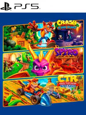 7 JUEGOS EN 1 Crash Bandicoot N. Sane Trilogy mas Spyro Reignited Trilogy mas  Crash Team Racing Nitro Fueled PS5